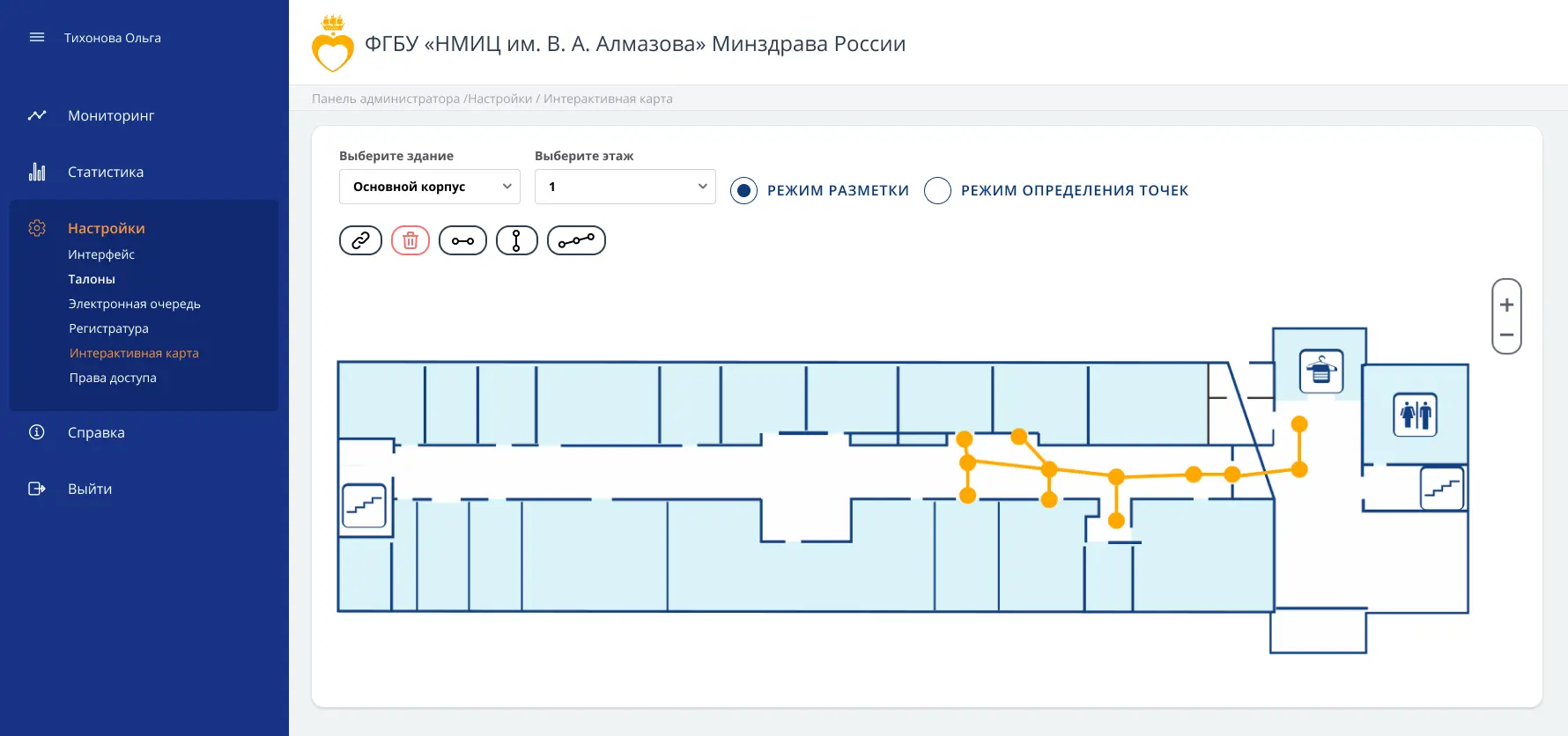Панель администратора – настройки интерактивной карты